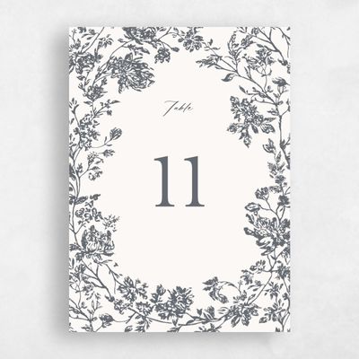 Charcoal, Beige Wedding Table Number - Treviso