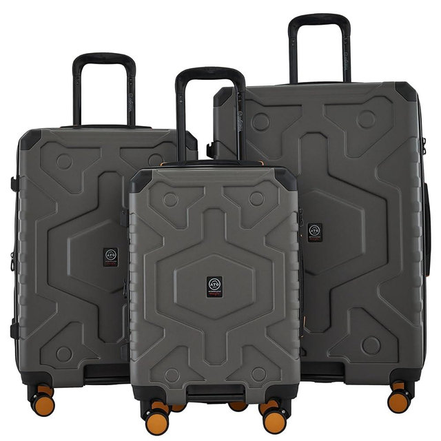 Wrangler ATG Outland Expandable Hardside Luggage, Gull Gray, 3 Piece Set