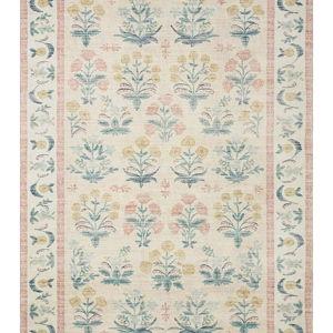 Loloi Rifle Paper Co. Eden Collection EDE-01 Mughal Rose Blush 2'-6" x 7'-6" Runner Rug feat. CloudPile™