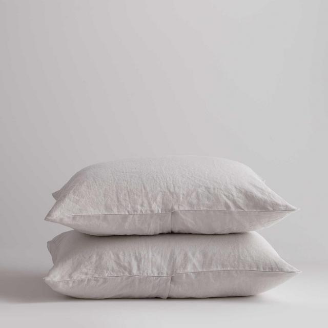 Quince Belgian Linen Sham Set | Light Grey | King