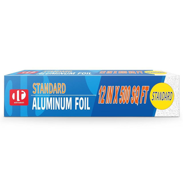 Miktomeh Standard Aluminum Foil 12" x 500 Sq Ft - for Grilling, Baking & Cooking, Food Storage & Preservation, Commercial Use