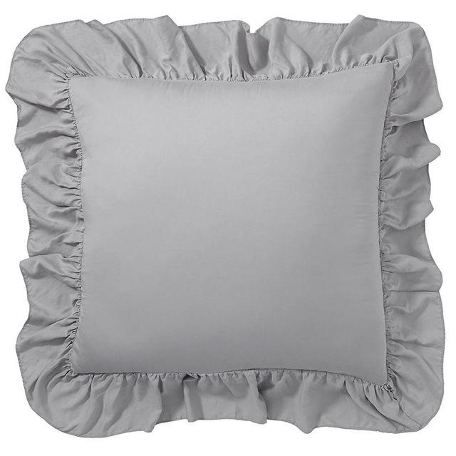 Tencel™ Ruffle Sham, Euro, Gray