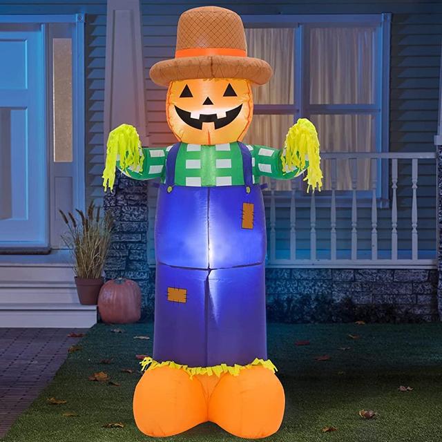 : 7foot Thanksgiving Inflatable Scarecrow Decoration, Blow up  Autumn Harvest Festiva Scarecrow with LED Lights for Outdoor Yard Lawn  Garden Decor, Lighted up Thanksgiving Day Decoration : Patio, Lawn & Garden