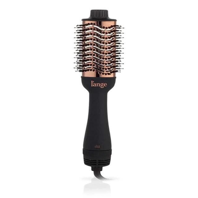L’Ange Hair Le Volume 2-in-1 Volumizing Brush Blow Dryer | Black 75MM Round Vent Hot Air Brush and Hair Dryer for Blow Drying All in One | Titanium Finish for Smooth, Frizz-Free Hair