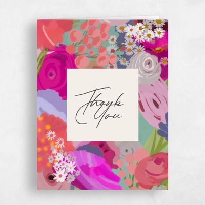 Fuchsia, Pink Wedding Thank You - Chesley Portrait