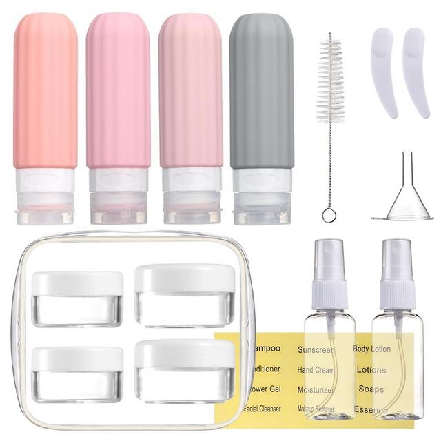 Mrsdry 16 Pack Travel Bottles Set for Toiletries, Leakproof Travel Containers for Toiletries TSA Approved Silicone Travel Accessories Squeezable Refillable 3oz for Shampoo Conditioner Lotion