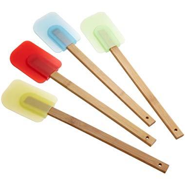 Good Cook Set of 4 Silicone Spatulas with Bamboo Handles