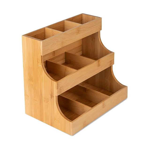 THEODORE Vertical Tea Bag Organizer. Bamboo Tea Bag Holder – Holds 180 Tea Bags. Elegant and Practical Wooden Tea Box for Tea Storage for Home, Office or Café. Can also Hold Sugar Packets and Creamers