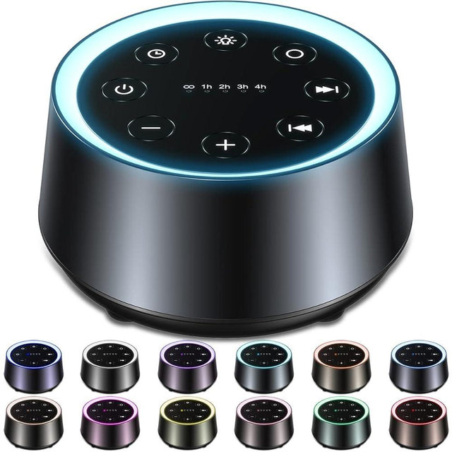 EasyHome Sleep Sound Machine White Noise Machines with 30 Soothing Sounds 12 Adjustable Night Light 10 Adjustment Brightness 36 Levels of Volume 5 Timers and Memory Function Home Travel Office …