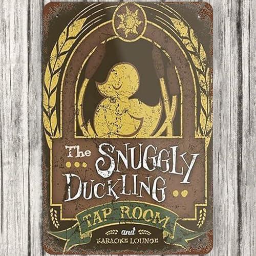 QCJRIS Metal Sign Wall Art Decorative Signs 8x12 Inch Duck Theme Retro Tin Plaque Living Room Kitchen