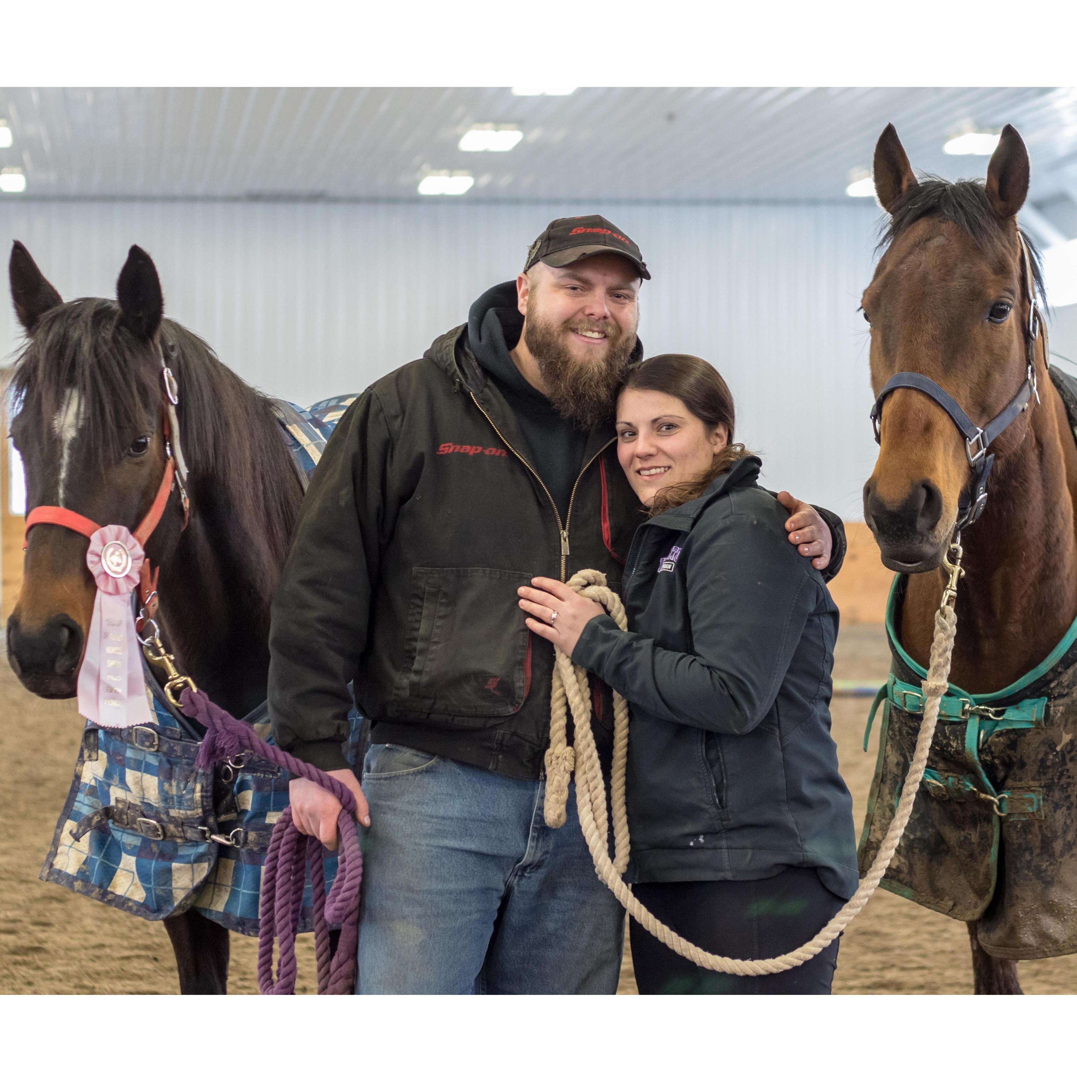 a few moments after I said yes!!! Mia with her 4th place ribbon and Teddy with his cute expression made this shot even more special!