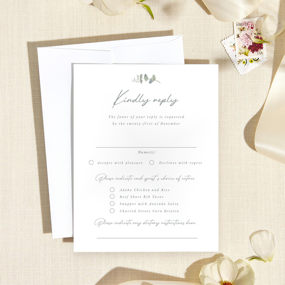 Verde Wreath | White | Zola Wedding Invitations