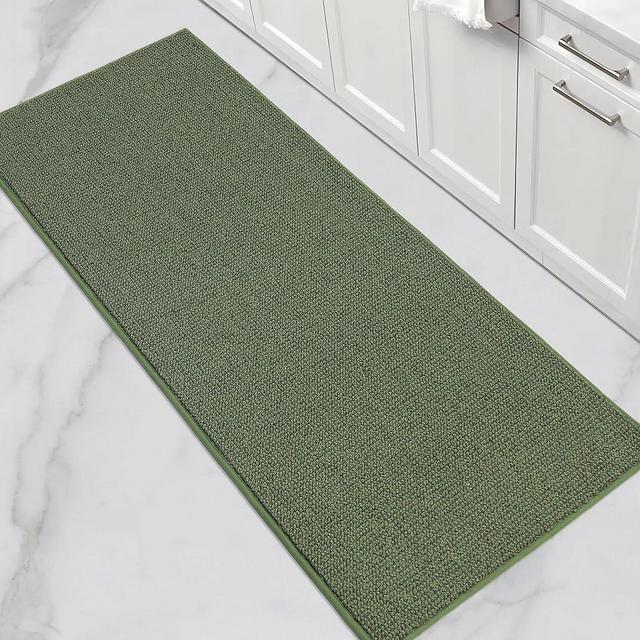 BEQHAUSE Kitchen Runner Rugs 24"x60", Non-Slip Kitchen Mats for Floor, Super Absorbent and Stain Resistant Kitchen Rugs, Machine Washable Rugs for Kitchen, Hallway, Laundry & Sink, Green