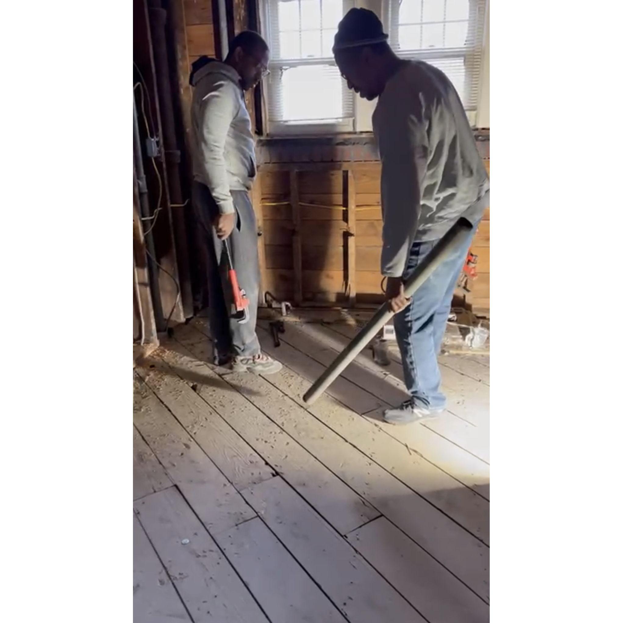 My dad was a big help with plumbing! Taught Kavian a few things