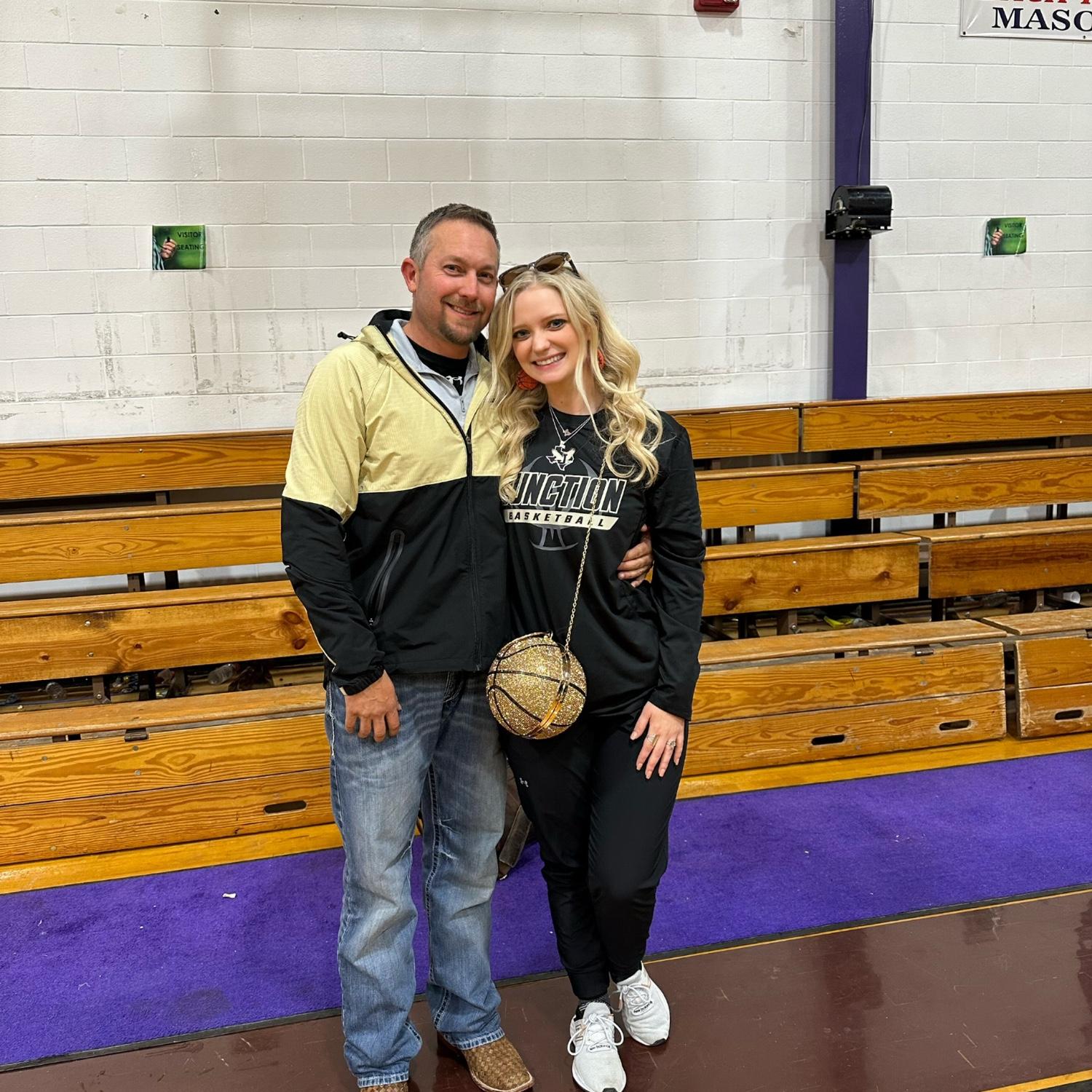 Kait and Brian after the boys beat Mason in basketball!