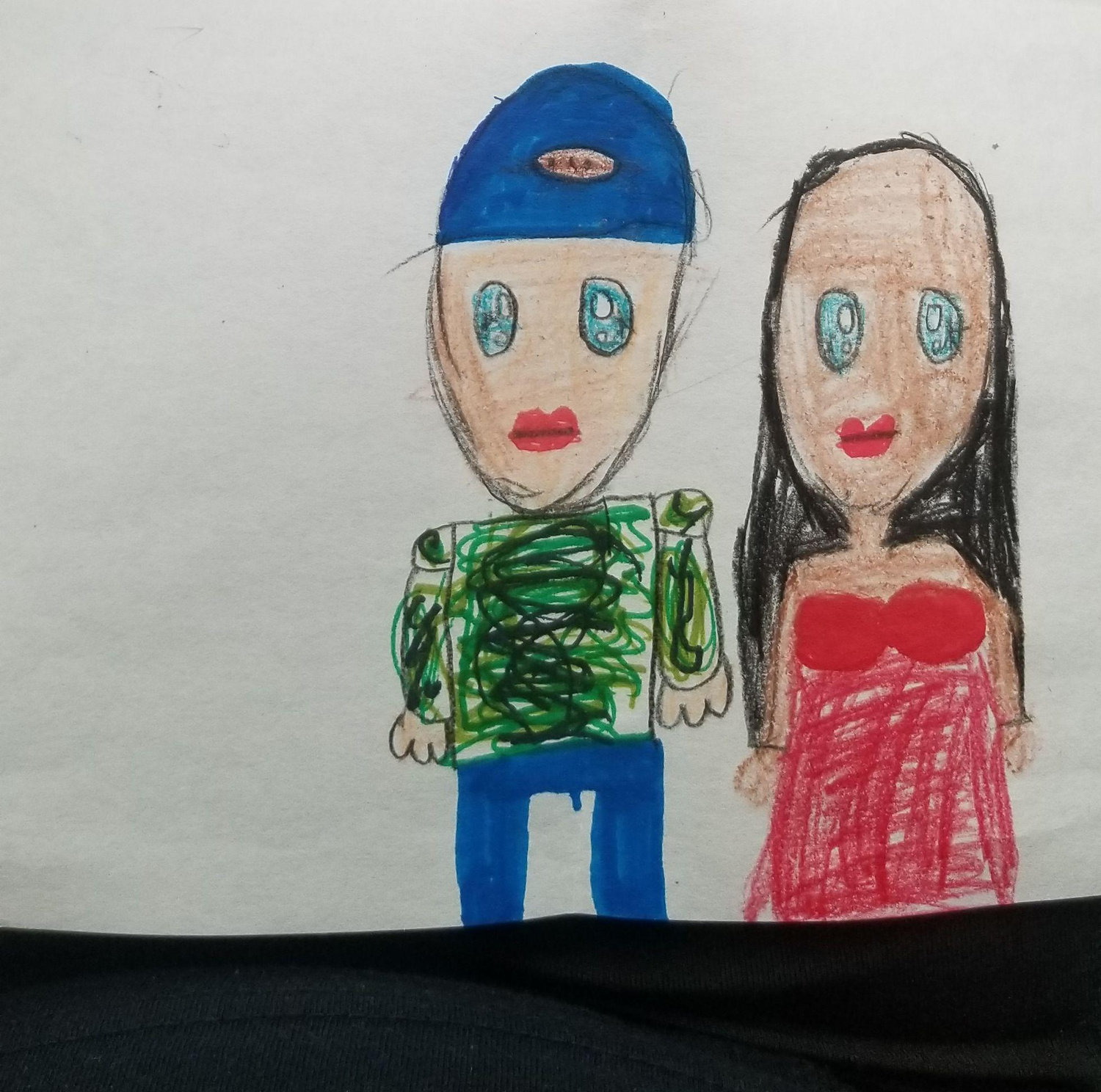 Amaiya drew this picture of us, shortly after we started dating lol
