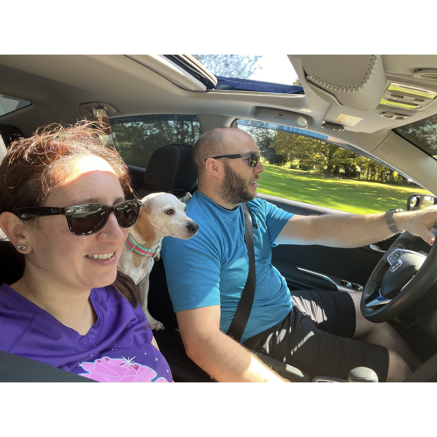 Sadie's favorite spot is between the two of us - Oct 2023