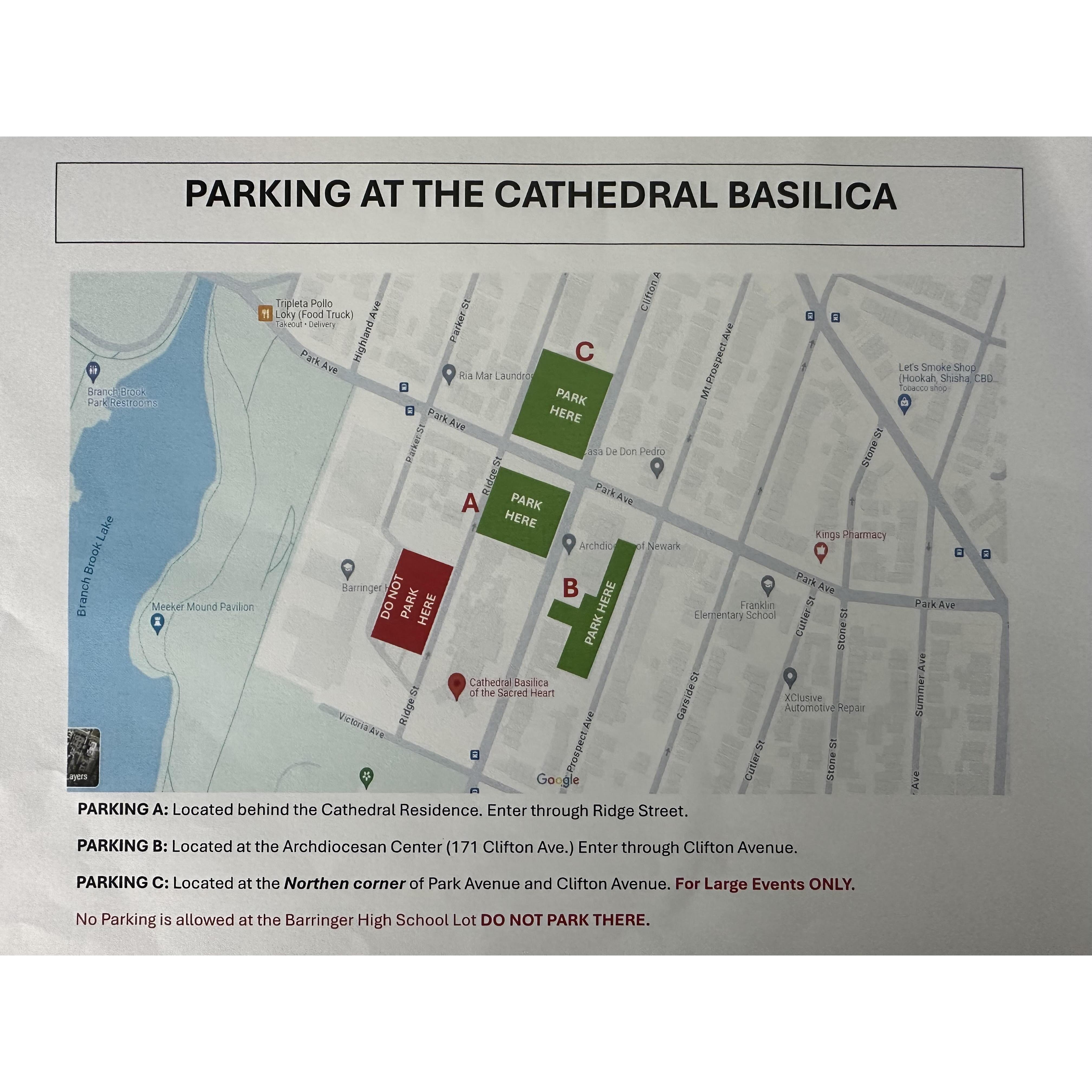 Where to park when going to the Cathedral Basilica of Sacred Heart for our ceremony