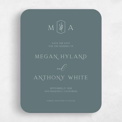 Blue Rounded Wedding Save the Date - Eldridge Portrait