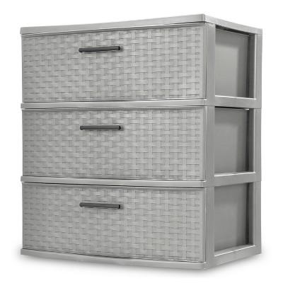 3 Drawer Wide Storage Tower Gray - Room Essentials™