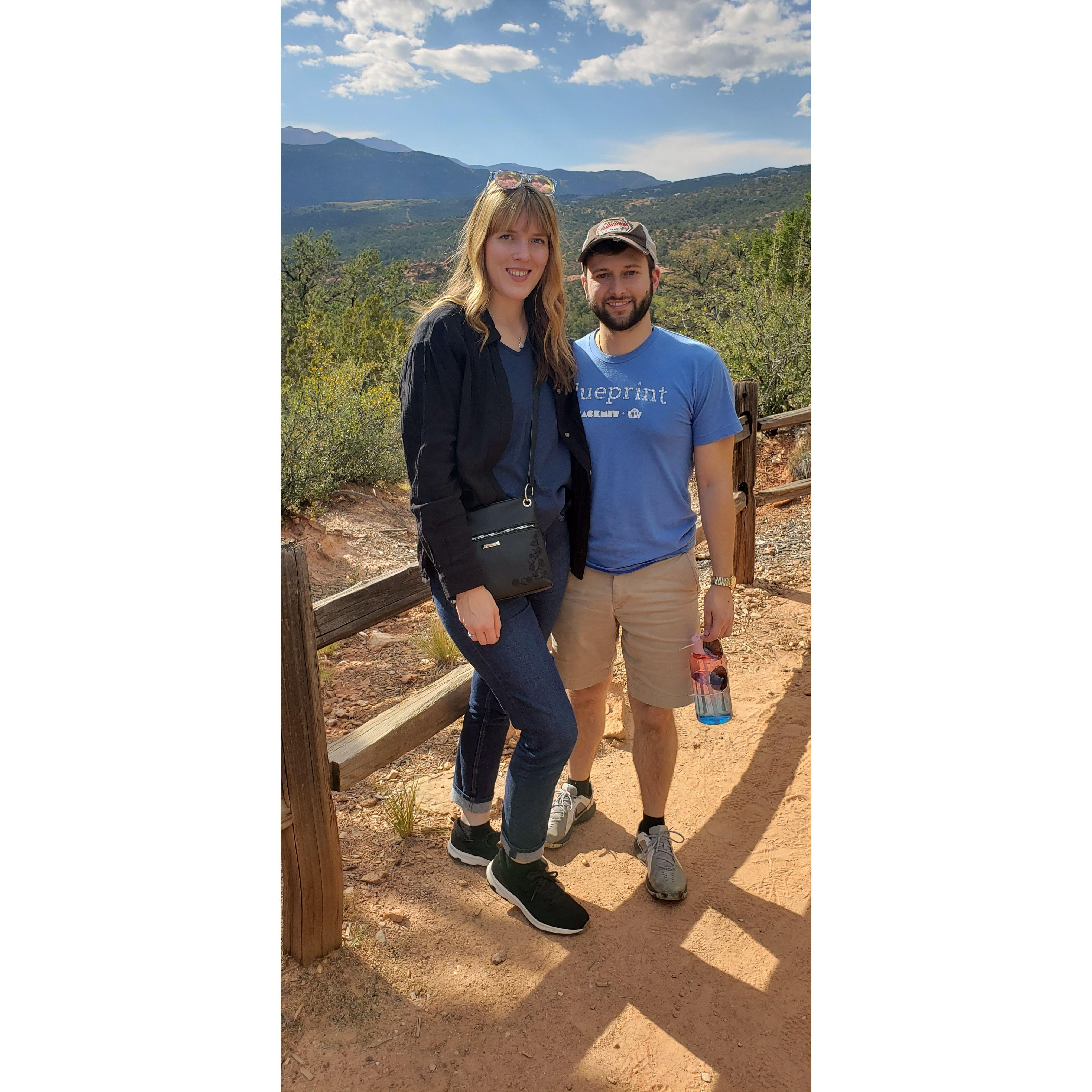 Mid-walk in the Garden of the Gods, Colorado