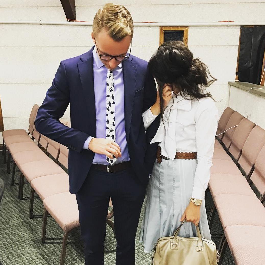 July '17. Our first family camp service as officially dating.
