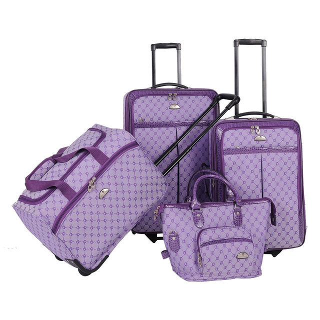 American Flyer Signature 4pc Softside Luggage Set - Light Purple