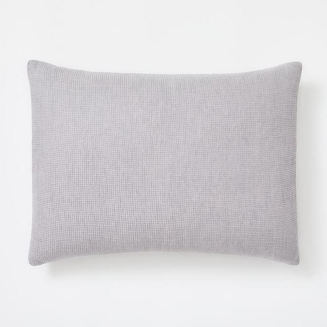 European Linen Mini Waffle, King Sham, Ash