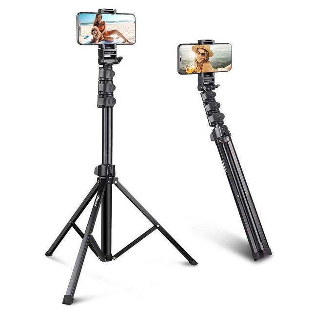 UBeesize 67'' Phone Tripod Stand & Selfie Stick Tripod, All in One Professional Cell Phone Tripod, Cellphone Tripod with Bluetooth Remote and Phone Holder, Compatible with iPhone, Android Phones