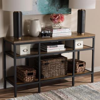 Wood and Metal Console Table