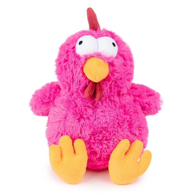 Best Pet Supplies Interactive Squeaky Dog Chew Toy, Ideal Dog Toys for Chewers, Small, Medium & Large Dogs, and Fetch Lovers - Cluck (Fuchsia), Large