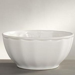 Charlotte Round Serve Bowl, White