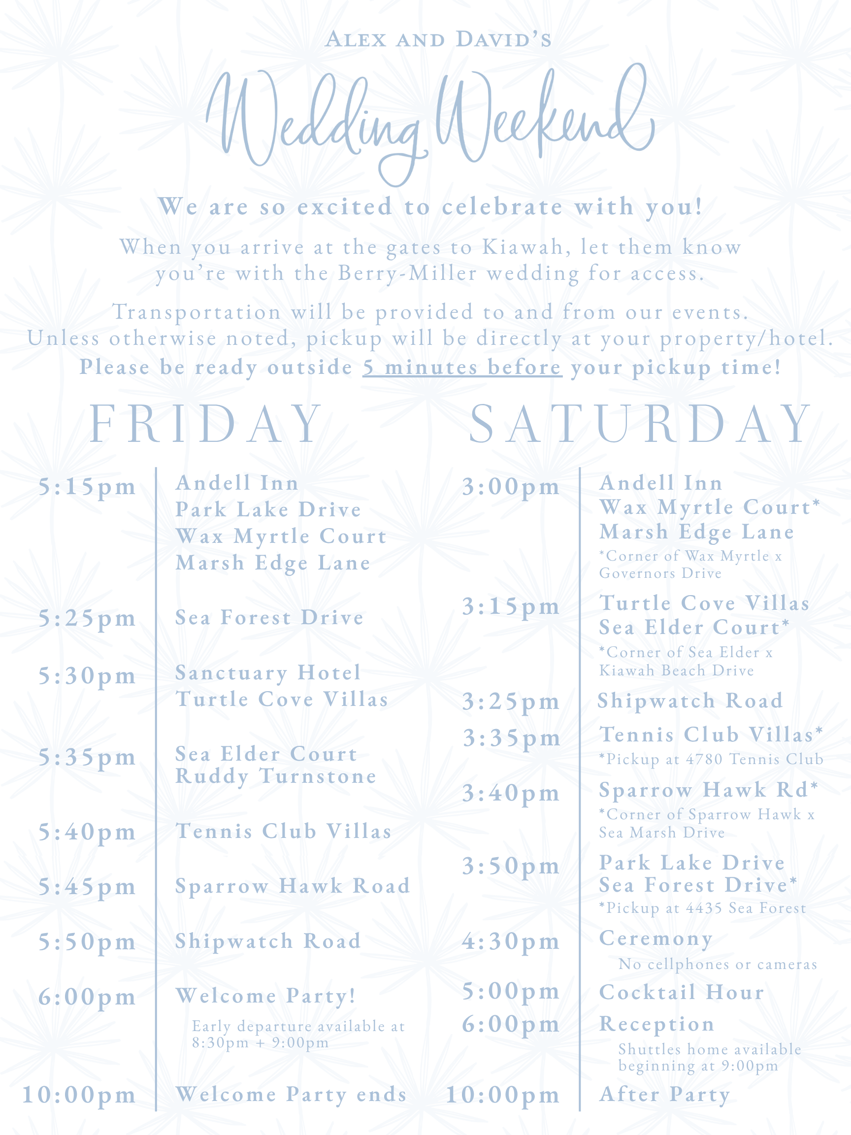 The Wedding Website of Alex Berry and David Miller
