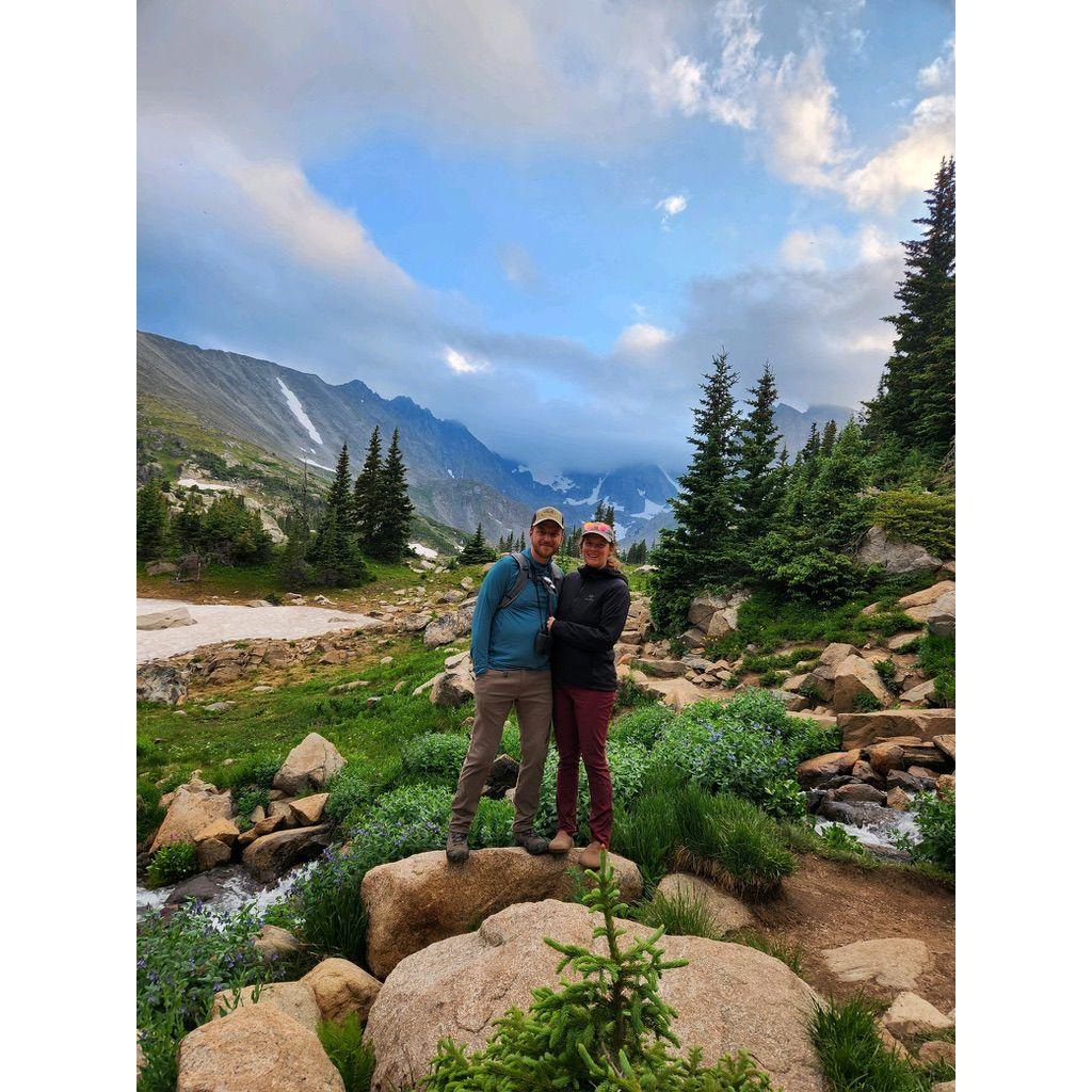 On a beautiful hike with our friend Christina at Lake Isabelle