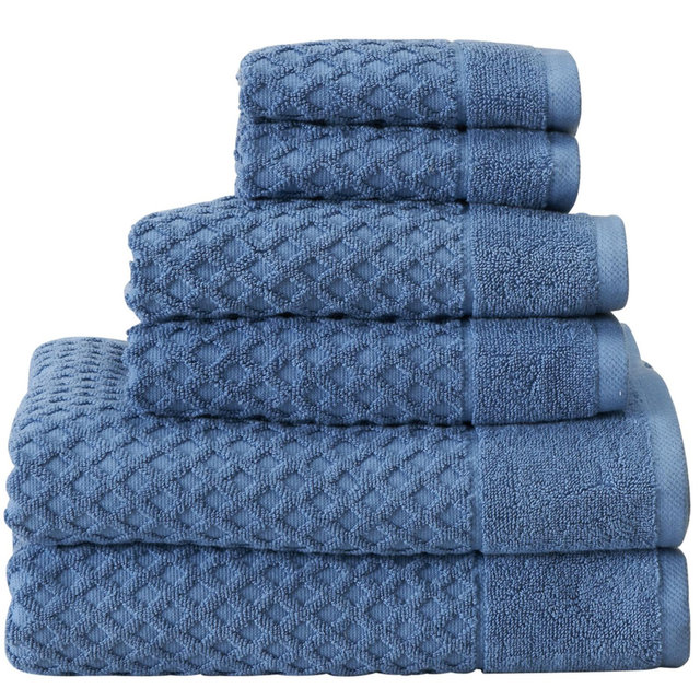 100% Cotton Quick-Dry Diamond Textured Bath Towel Set - Great Bay Home