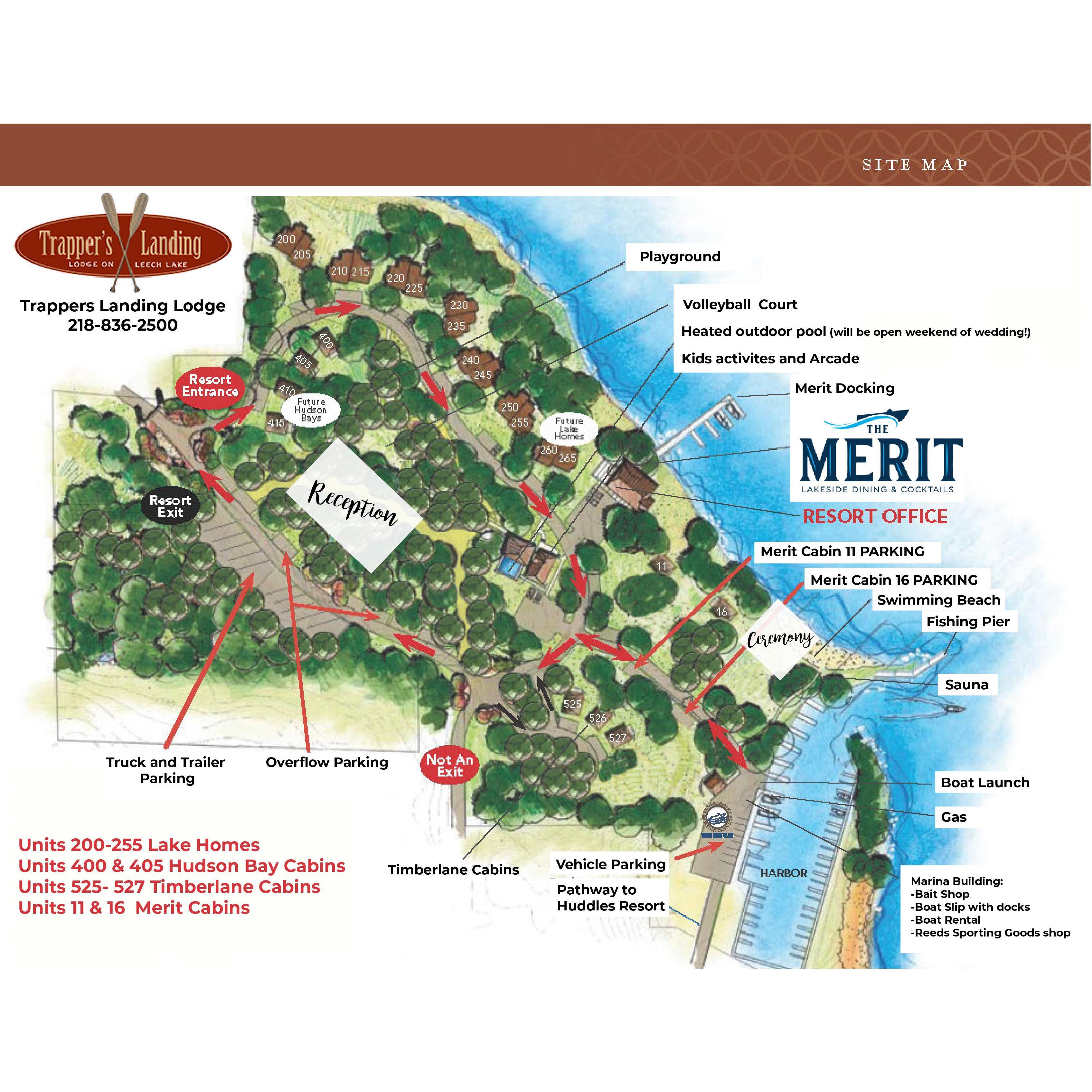 Trappers Landing Lodge Map for Katy and Brad