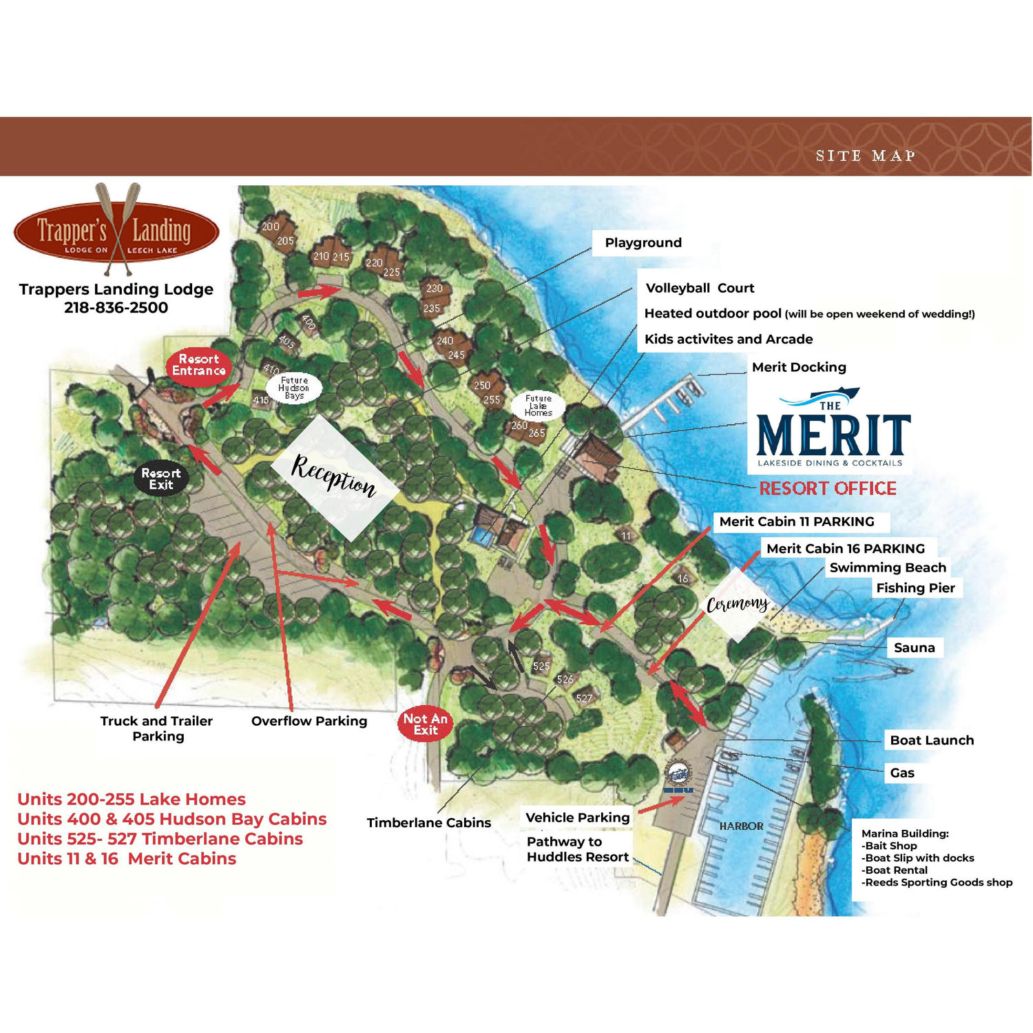 Trappers Landing Lodge Map for Katy and Brad