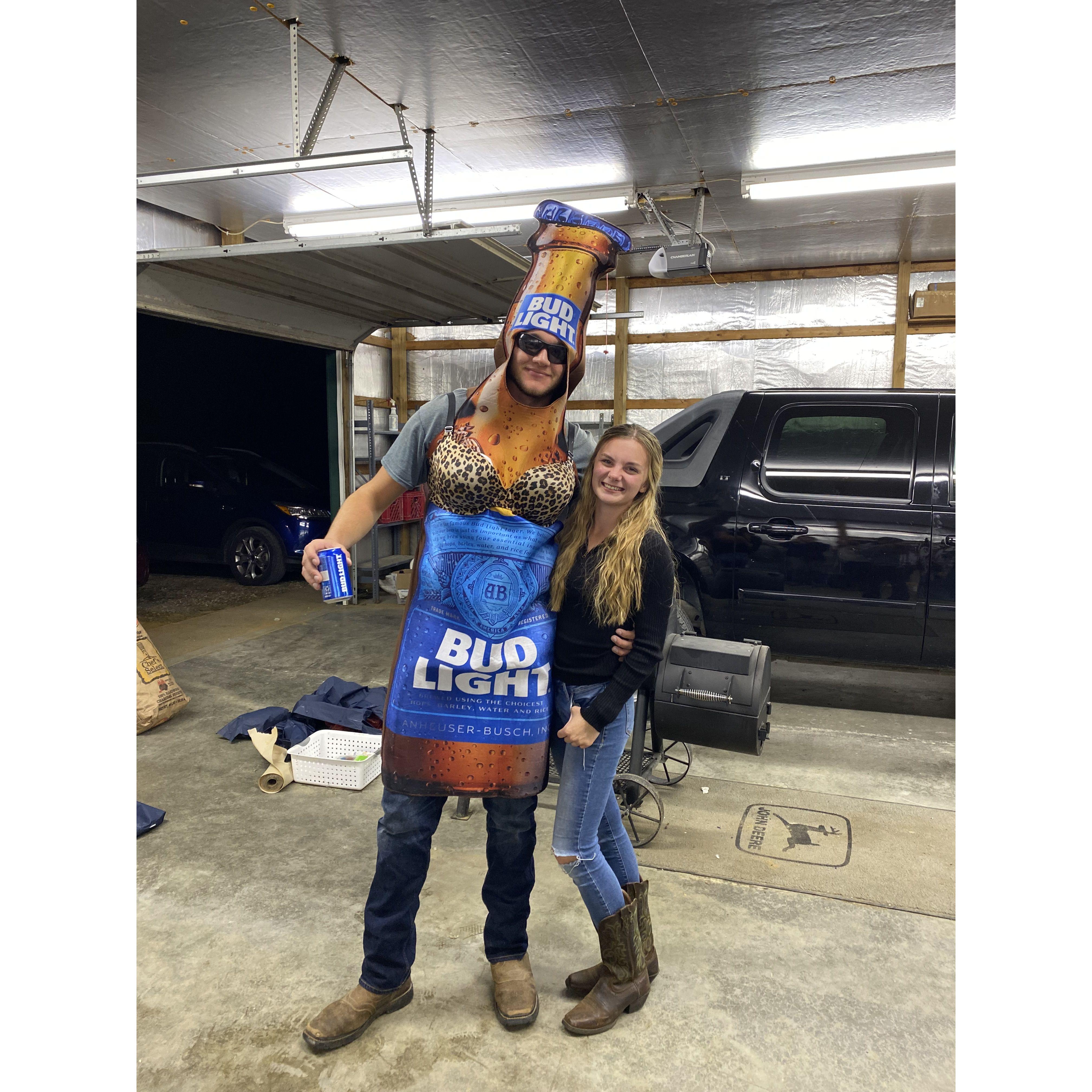 The Halloween costume I helped him buy on our first date