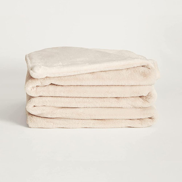 UnHide Lil’ Marsh - Faux Fur Blanket - Durable, Lightweight, Extra Soft Blanket - Machine Washable - Add a Layer of Softness to Any Bed, Couch, or Reading Chair - Beige Bear, Medium (60” x 80”)