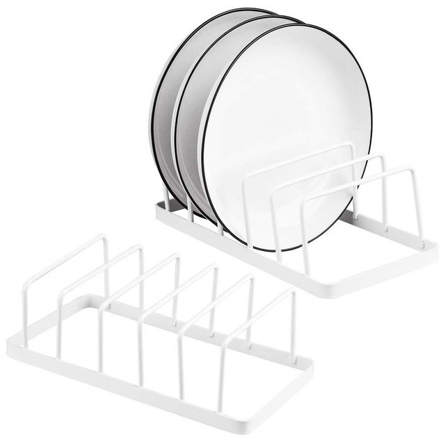 [2 Pack] Dish Plate Storage Drainboard, Tomorotec Pot Lid Holder Dish Rack Plate Drying Drainer Stand Cabinet Organizer