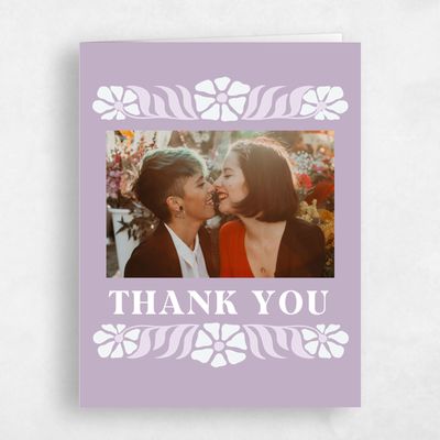 Lilac, Purple Wedding Thank You - Bellefleur Photo