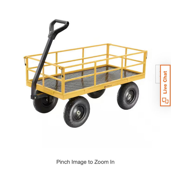 Gorilla 7 cu. ft. Steel Utility Garden Cart Yellow
