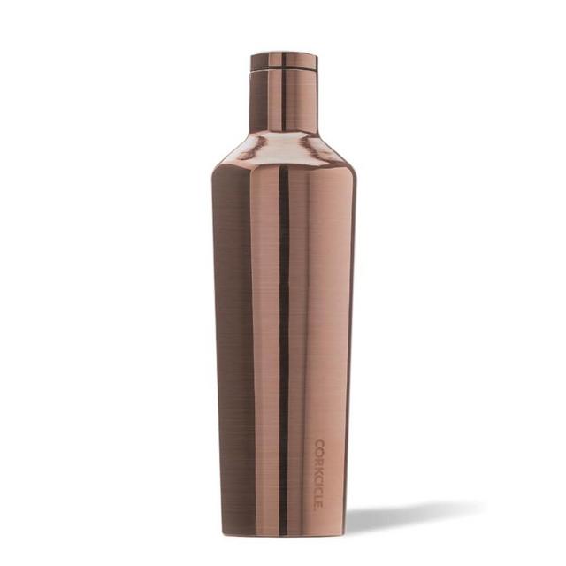 Corkcicle 25 Ounce Triple Insulated Stainless Steel Canteen Metallic Drink Bottle with Screw On Cap for Hot and Cold Beverages, Copper