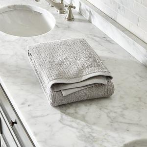 Ribbed Grey Bath Towel