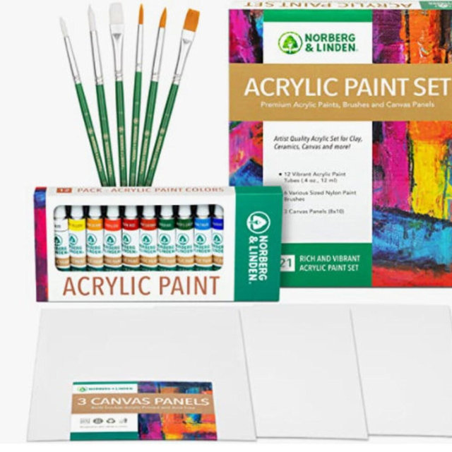 Norberg & Linden Acrylic Paint Set - Premium Art Supplies for Adults Canvas Painting