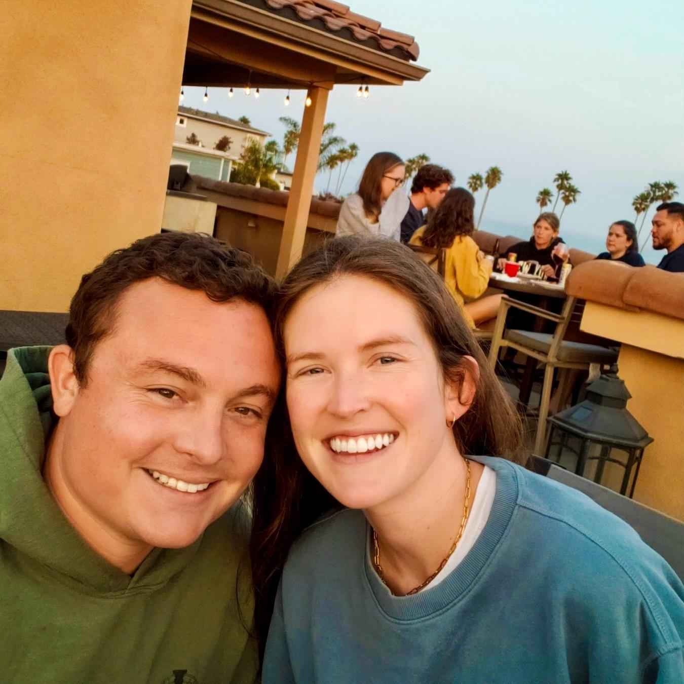 Celebrating with family the day we got engaged.