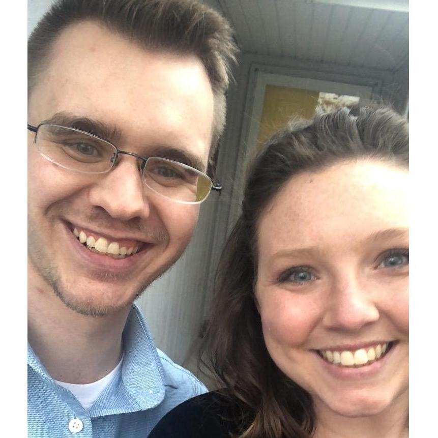 Only photo from our first night in our house right after we signed all of the mortgage papers!