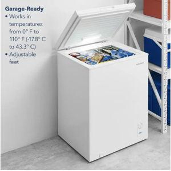 Insignia™ - 5.0 Cu. Ft. Garage Ready-Chest Freezer - White