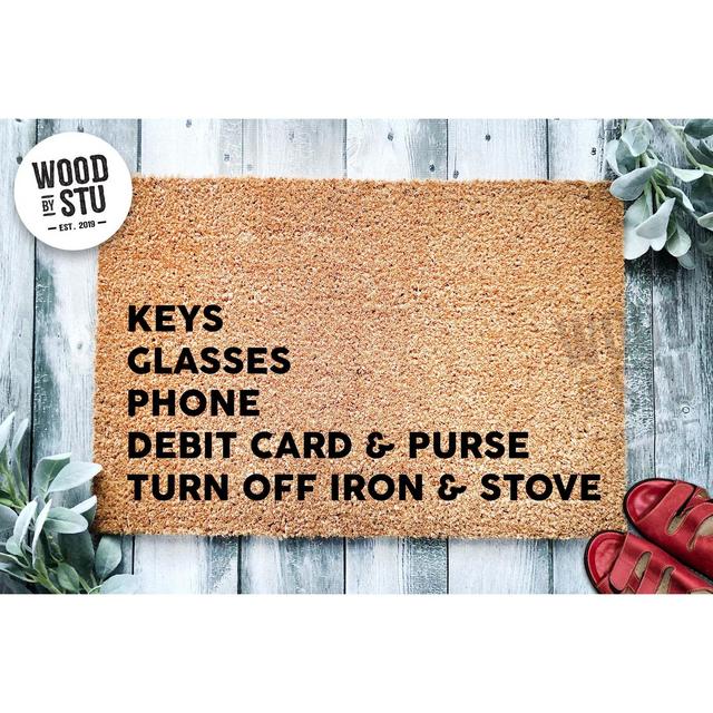 Doormat Keys Glasses Phone Debit Card Purse Iron Stove | Funny Doormat | Welcome Mat | Funny Door Mat | Funny Gift | Home Doormat 1139**