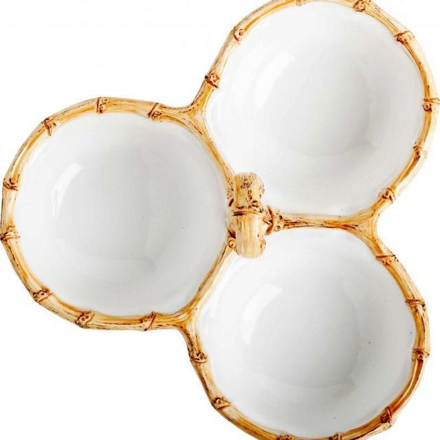 Classic Bamboo Natural Cocktail Triple Server